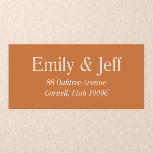 Sleek Elegance Wedding Address Label, Orange, Address Label, Matte