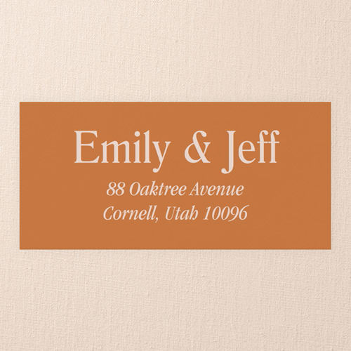 Sleek Elegance Wedding Address Label, Orange, Address Label, Write Your Own Greeting, Matte, Ripe Mango