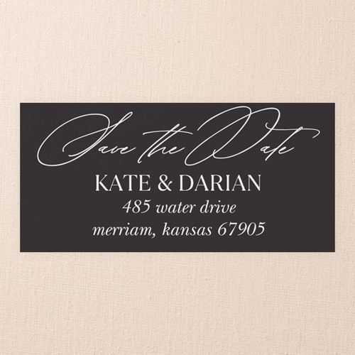Almost Time Wedding Address Label, Black, Address Label, Matte, Black