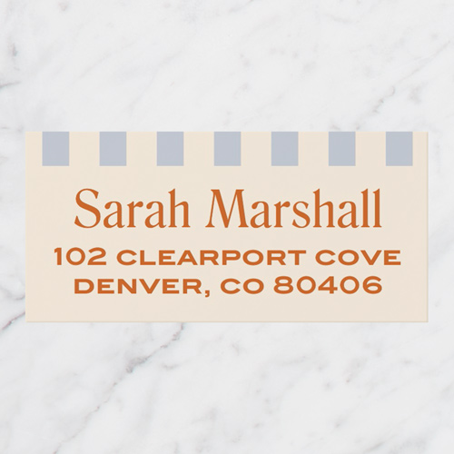 Vintage Stripes Address Label, Blue, Address Label, Matte, Sky