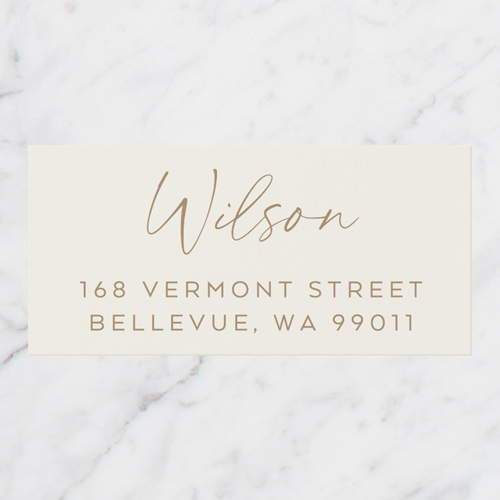 Calligraphic Shine Address Label, White, Address Label, Matte, White