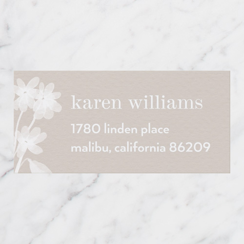 Floral Mark Address Label, Beige, Address Label, Matte