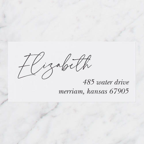 Script Signature Address Label, White, Address Label, Matte, White