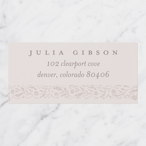 Floral Form Address Label, Grey, Address Label, Matte, Whisper Gray