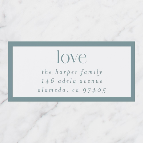 Minimal Border Address Label, Blue, Address Label, Matte