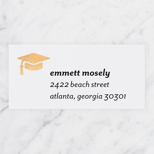 Encircled Elegance Address Label, Yellow, Address Label, Matte, Golden