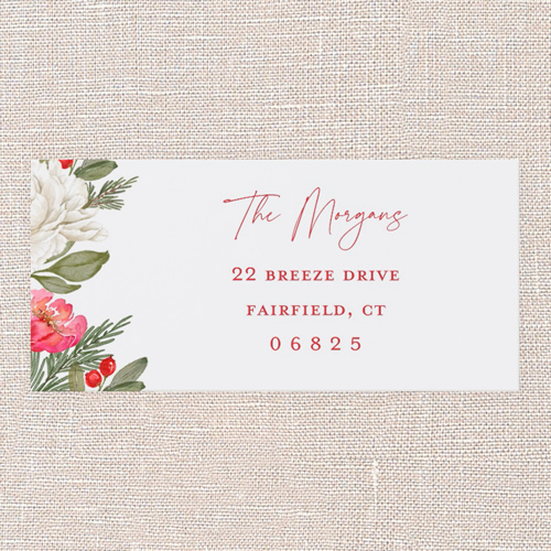 Merry Motif Address Label, White, Address Label, Matte