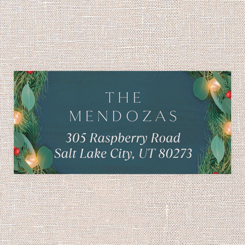 Bright Wreath Address Label, Blue, Address Label, Matte