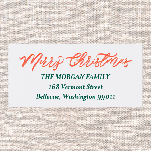 Stylized Brushstrokes Address Label, Green, Address Label, Matte, Green