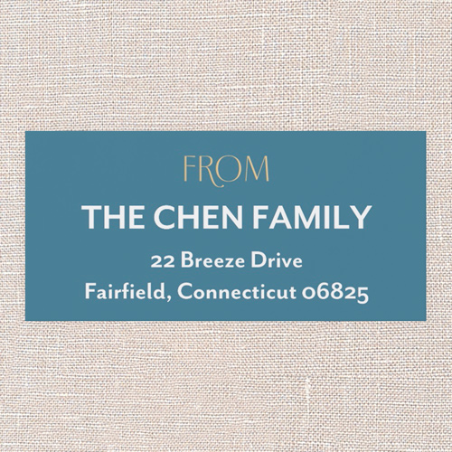 Modern Ornament Address Label, Blue, Address Label, Matte, Blue