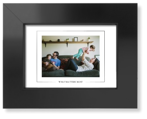 Simple Outline Border Landscape Art Print, Black, Signature Card Stock, 5x7, White, white