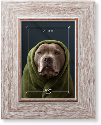 Paw Frame Art Print, Rustic, Signature Card Stock, 5x7, White