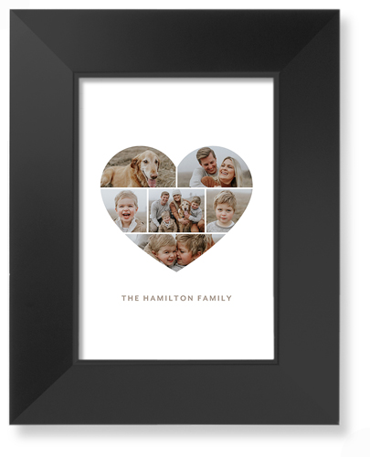 Filled Heart Art Print, Black, Signature Card Stock, 5x7, White