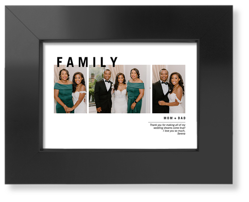 Modern and Minimal Family Art Print, Black, Signature Card Stock, 5x7, White