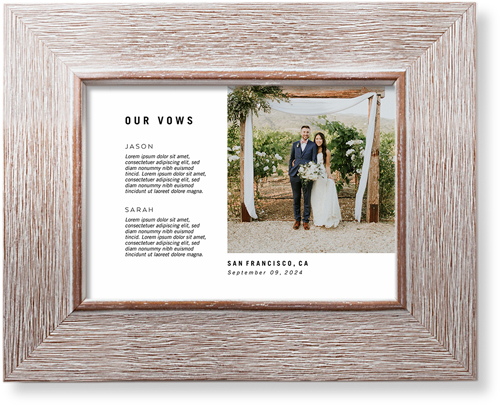 Modern and Minimal Vows Art Print, Rustic, Signature Card Stock, 5x7, Multicolor
