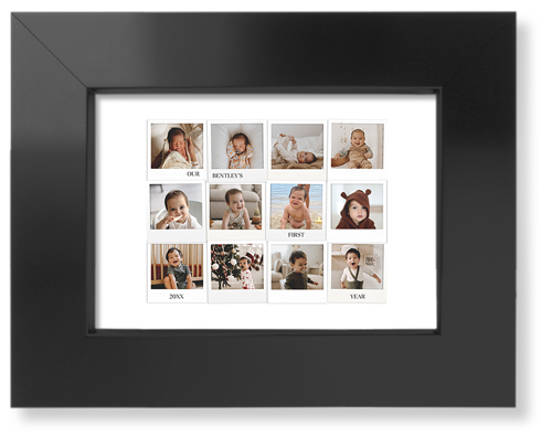 First Year Frames Art Print, Black, Signature Card Stock, 5x7, White