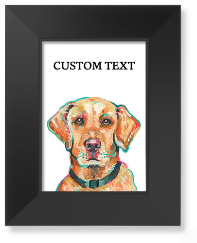 Yellow Lab Custom Text Art Print, Black, Signature Card Stock, 5x7, Multicolor