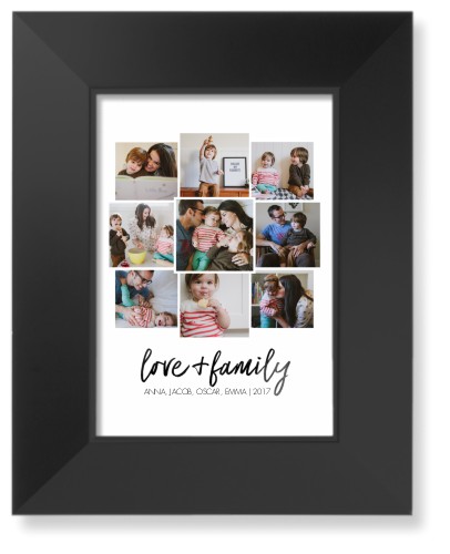 Love and Family Collage Art Print, Black, Signature Card Stock, 5x7, White, white