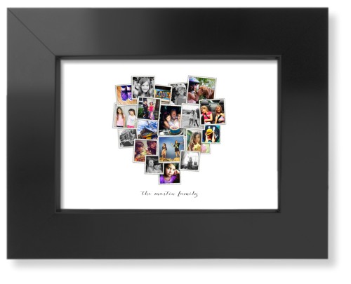 Tilted Heart Collage Art Print, Black, Signature Card Stock, 5x7, White