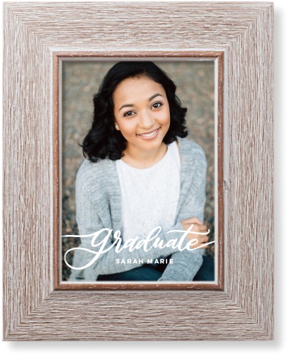 Graduation Script Art Print, Rustic, Signature Card Stock, 5x7, White