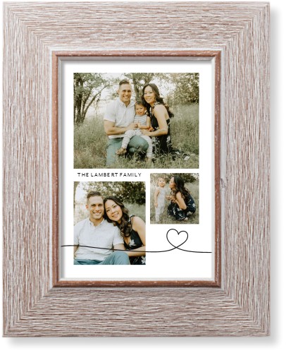 Line Art Heart Art Print, -Rustic-White-Signature Card Stock-5x7