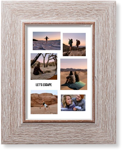 Modern Collage Of Six Art Print, -Rustic-White-Signature Card Stock-5x7