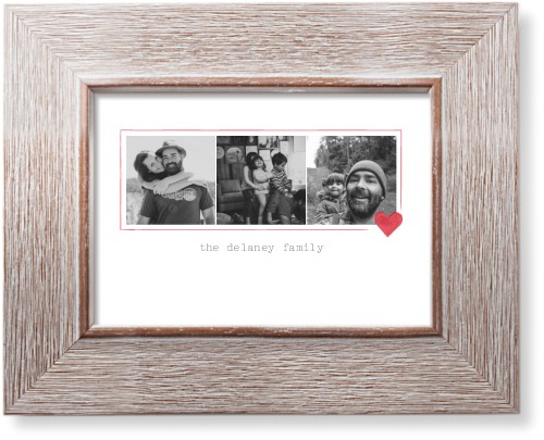 Simple Heart Border Art Print, Rustic, White, Signature Card Stock, 5x7