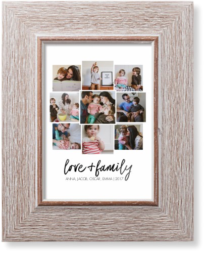Love and Family Collage Art Print, -Rustic-White-Signature Card Stock-5x7