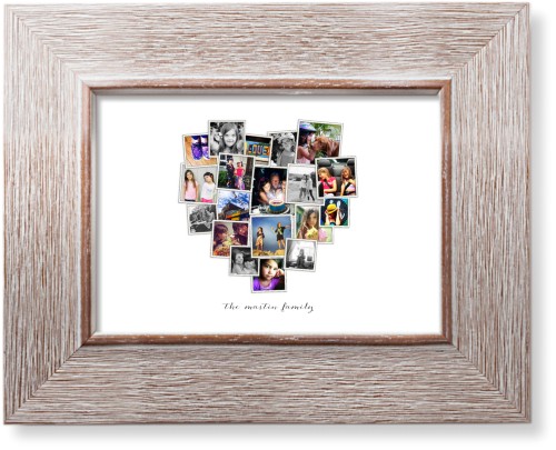 Tilted Heart Collage Art Print, -Rustic-White-Signature Card Stock-5x7