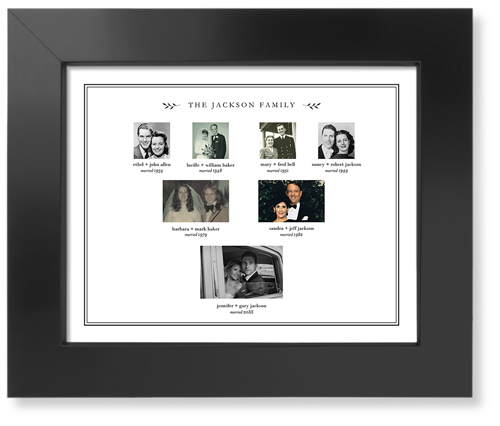 Family Ancestry Art Print, Black, Signature Card Stock, 8x10, White