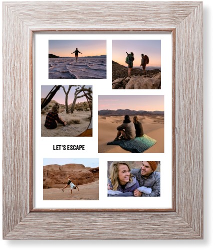 Modern Collage Of Six Art Print, Rustic, Signature Card Stock, 8x10, White