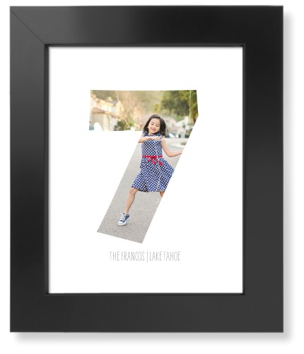 Photo Number Art Print, Black, Signature Card Stock, 8x10, White