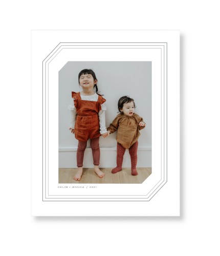 Triple Lines Border Art Print, No Frame, Signature Card Stock, 8x10silver