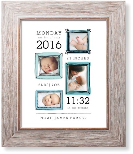 Hand Drawn Frames Art Print, -Rustic-Blue-Signature Card Stock-8x10