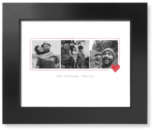 Simple Heart Border Art Print, Black, Signature Card Stock, 8x10white