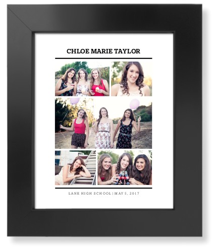 In Between Line Collage Art Print, Black, Signature Card Stock, 8x10white