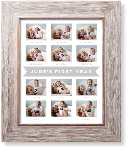 A Year in Summary Art Print, Rustic, Signature Card Stock, 8x10white