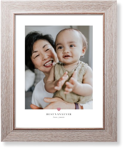 My Heart Art Print, Rustic, Signature Card Stock, 11x14, Pink, faded rose