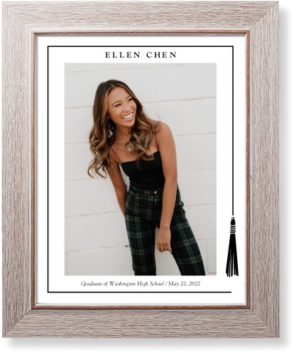 Tassel Grad Art Print, Rustic, Signature Card Stock, 11x14, Black, black