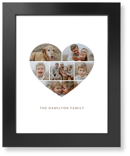 Filled Heart Art Print, Black, Signature Card Stock, 11x14, White, white