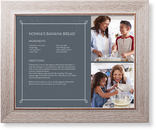 Classic Recipe Border Art Print, Rustic, Signature Card Stock, 11x14, Gray, slate
