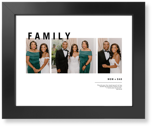 Modern and Minimal Family Art Print, Black, Signature Card Stock, 11x14, White