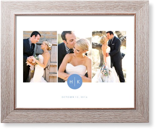 Eternal Circle Monogram Art Print, Rustic, Signature Card Stock, 11x14, White