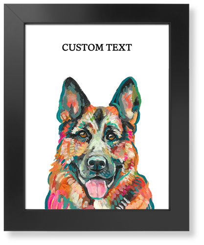 German Shepherd Custom Text Art Print, Black, Signature Card Stock, 11x14, Multicolor