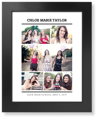 In Between Line Collage Art Print, Black, Signature Card Stock, 11x14, White, white