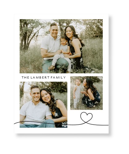 Line Art Heart Art Print, No Frame, Signature Card Stock, 11x14white