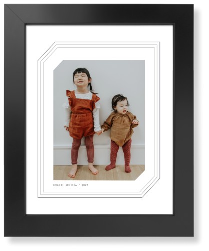 Triple Lines Border Art Print, -Black-Grey-Signature Card Stock-11x14
