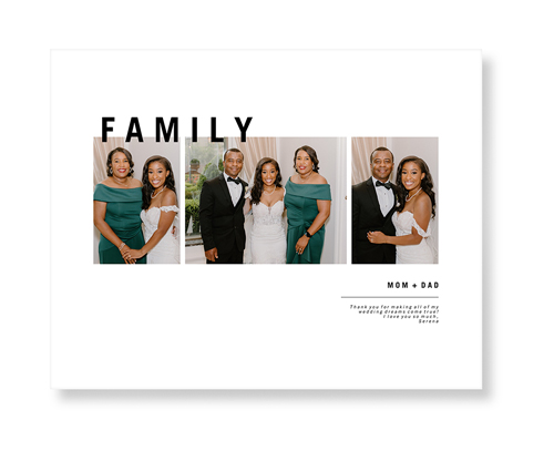 Modern and Minimal Family Art Print, No Frame, Signature Card Stock, 11x14white