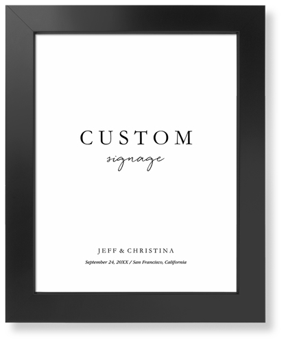 Custom Wedding Signage Art Print, Black, Signature Card Stock, 11x14multi