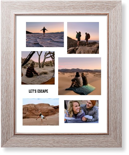 Modern Collage Of Six Art Print, -Rustic-White-Signature Card Stock-11x14
